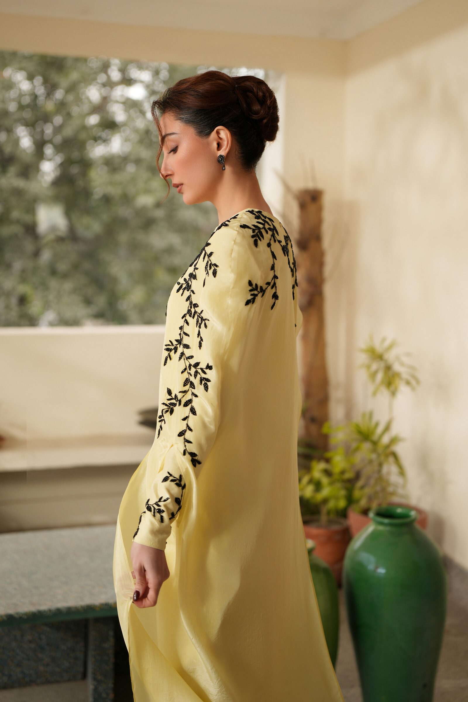 Primrose, butter yellow column gown | House of Anura